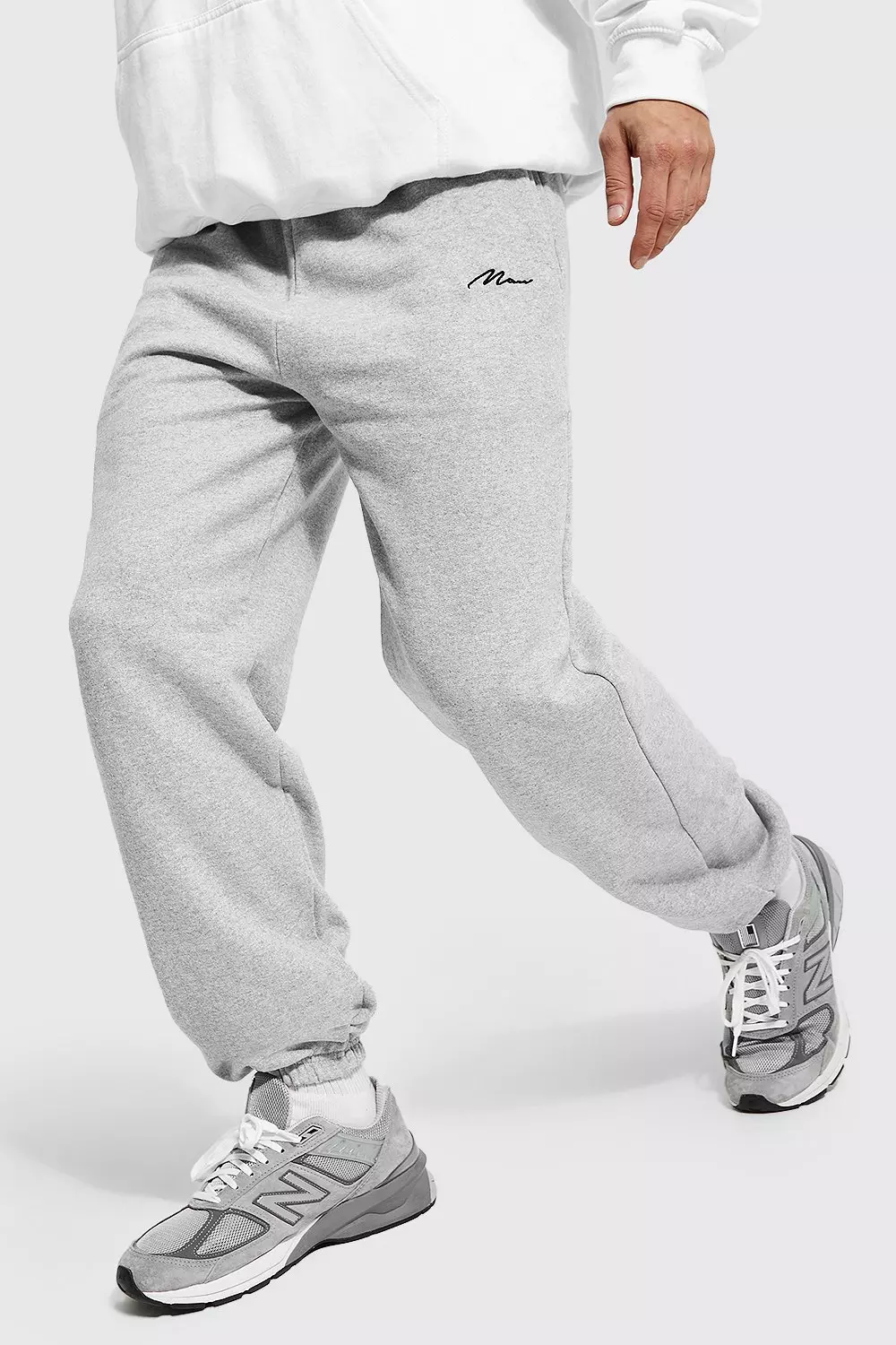 Grey cheap joggers boohooman